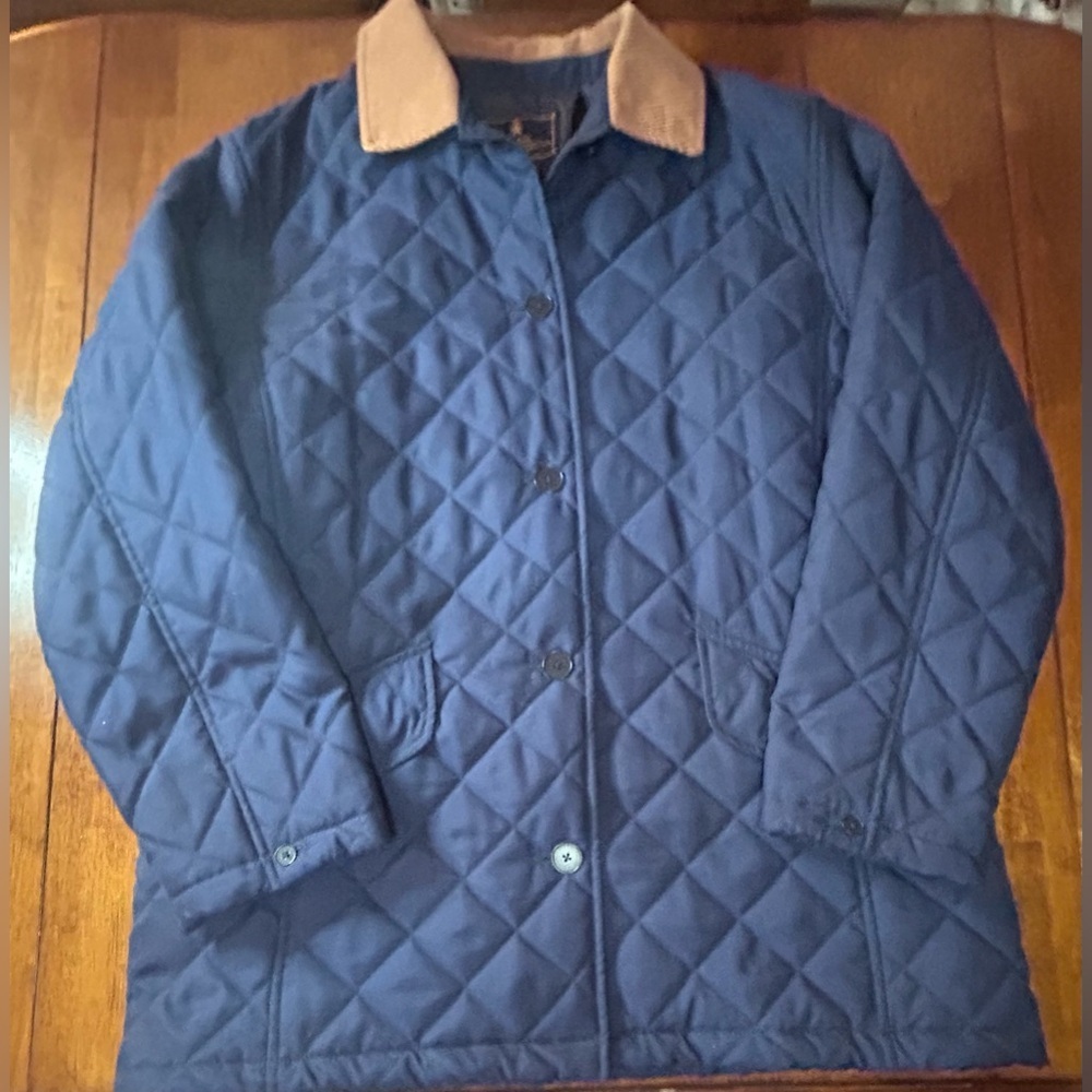 Lauren Mens Med Bi-fold Quilted Bomber Jacket Corduroy Collar